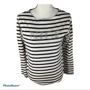 Mariner Nautical Long Sleeve French Nice Côte d’Azur Bling Breton Stripe Shirt